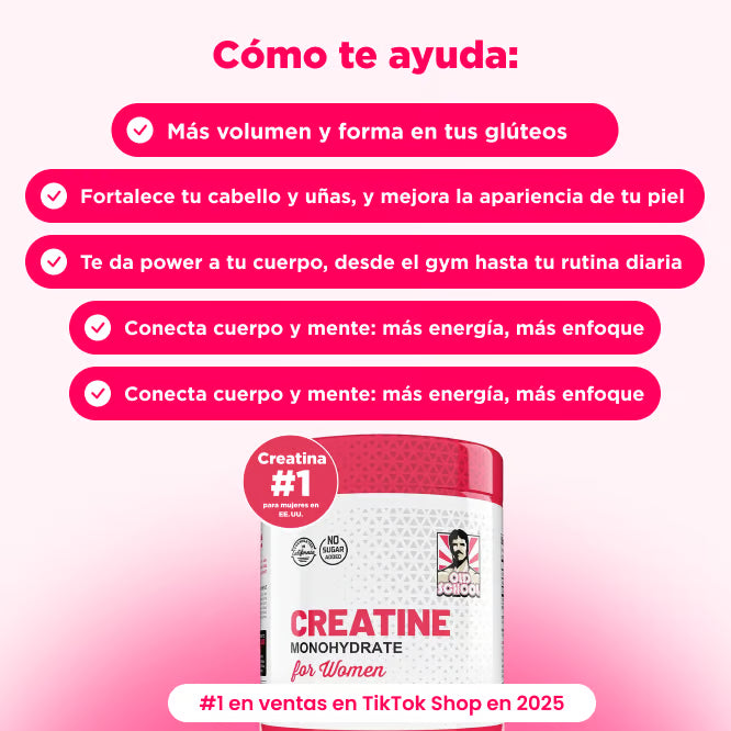 Old School - Creatina para Mujer con Colágeno y Aminoacidos - 30 Servicios