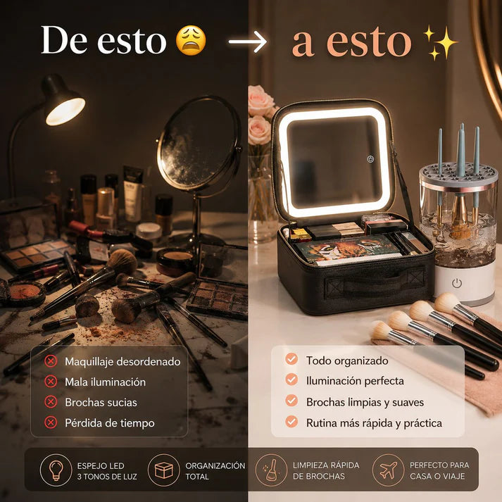 Cosmetiquera Inteligente Espejo LED  + Lavabrochas