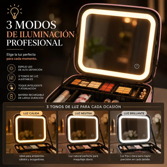 Cosmetiquera Inteligente Espejo LED  + Lavabrochas